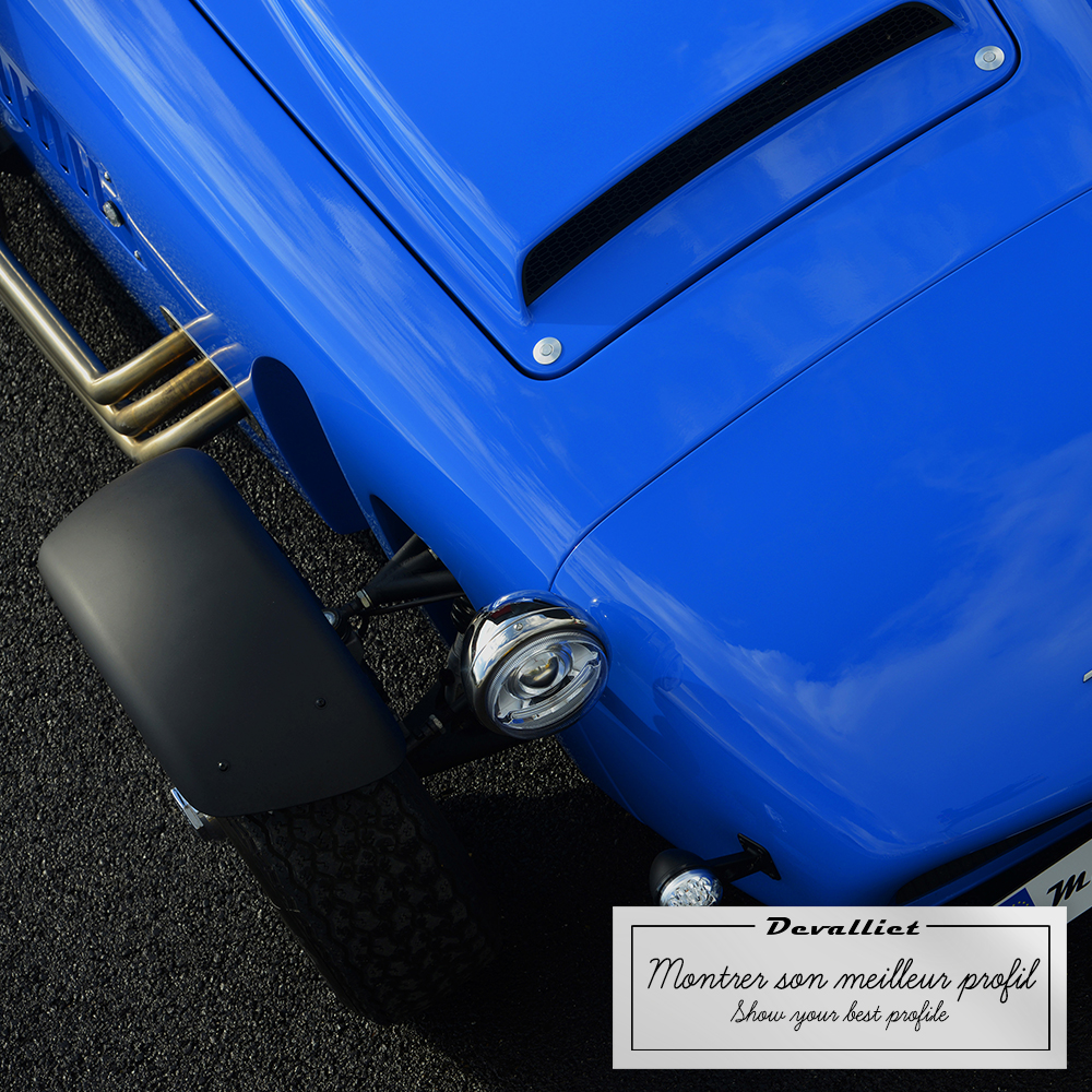 Photo Instgram Mugello 375F bleue de Devalliet vue coupée