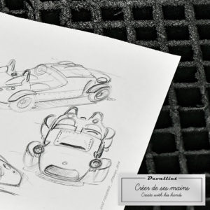 Photo Instagram dessins avant-projet Mugello 375F de Devalliet